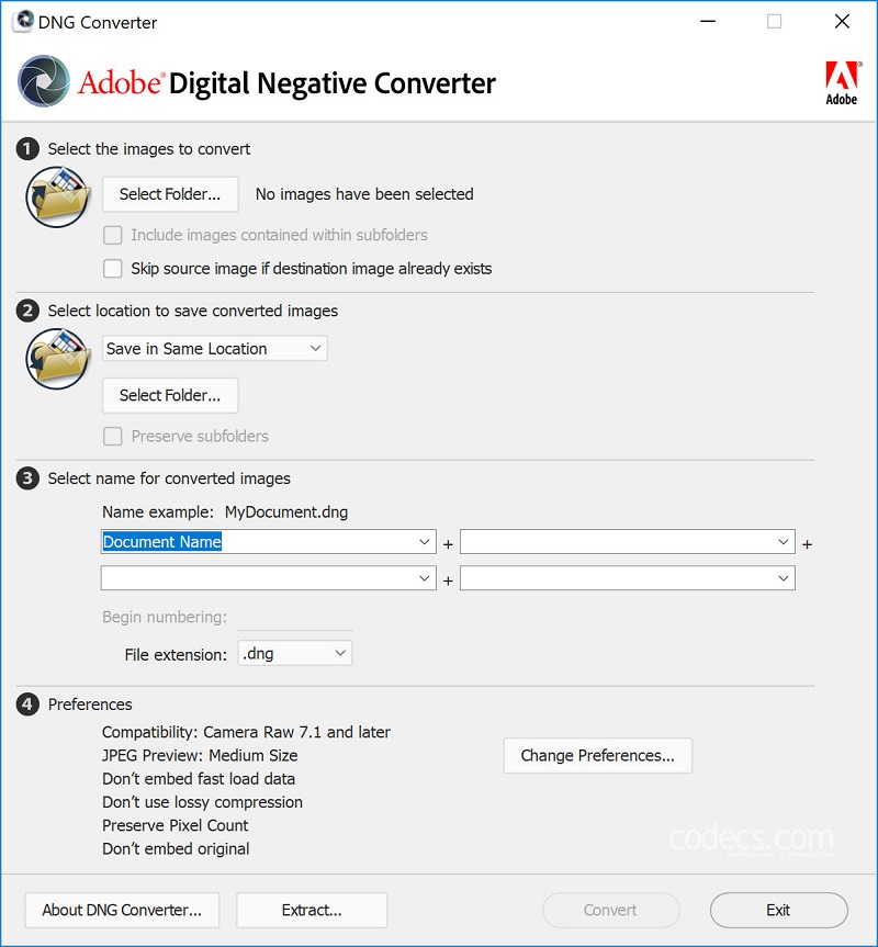 Adobe DNG Converter 11.0 for windows 10